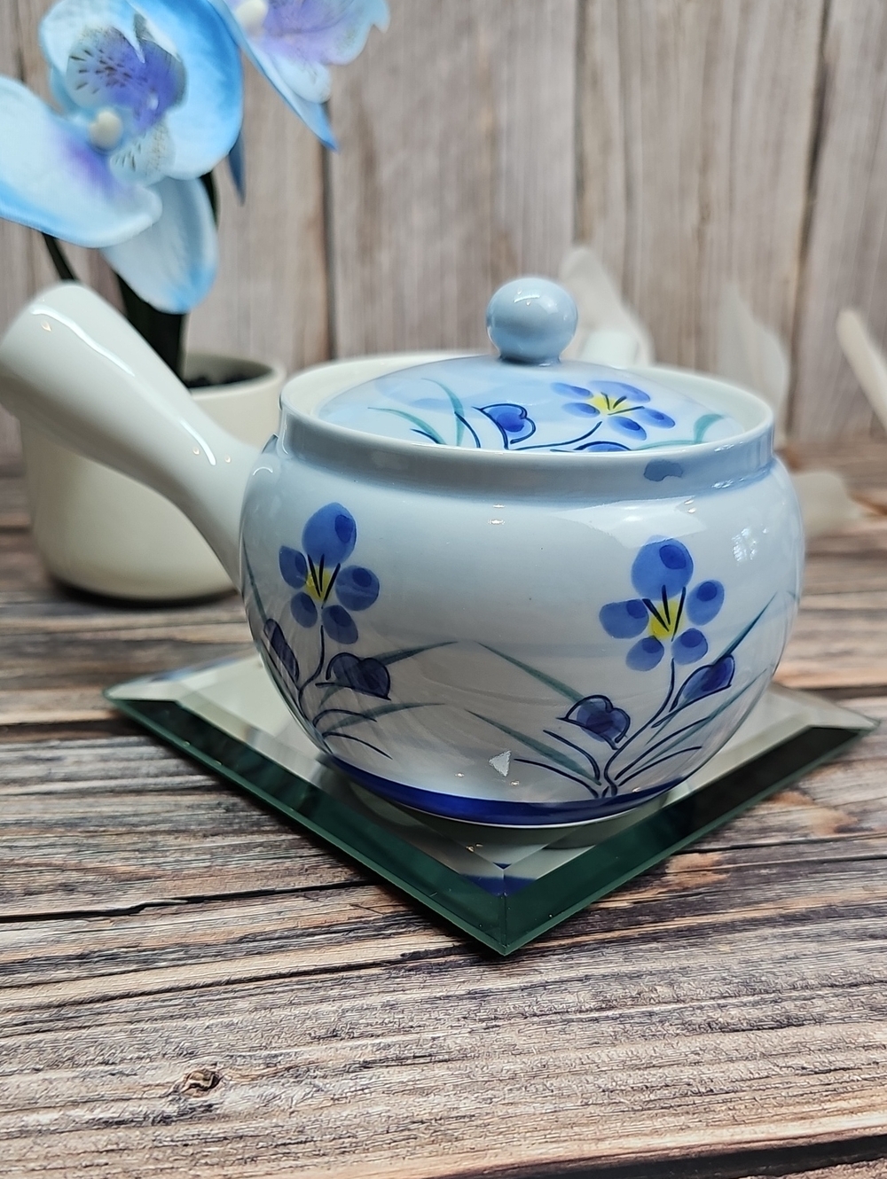 VINTAGE JAPANESE YOKODE KYUSU HAND PAINTED TEAPOT - Picture 2 of 12